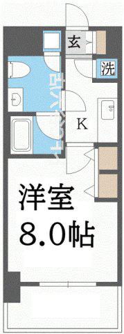 アプリーレ京町堀(1K/2階)の間取り写真