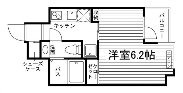 KDXレジデンス東新宿(1K/2階)の間取り写真