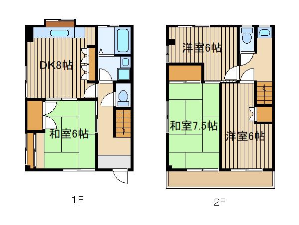 メゾンおりはら(4DK/1階)の間取り写真