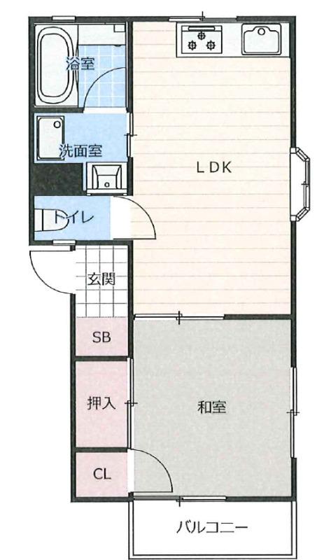 グレンドールコーポ(1LDK/2階)の間取り写真