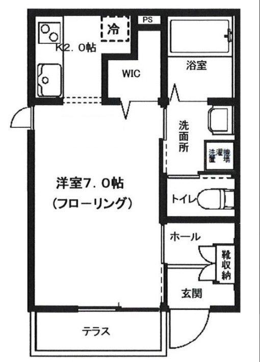 サン 八幡(1K/1階)の間取り写真