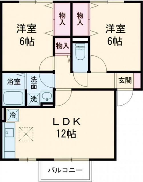 条南スクエアC棟(2LDK/1階)の間取り写真