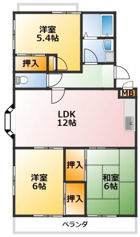 メゾンファミーユ(3LDK/3階)の間取り写真