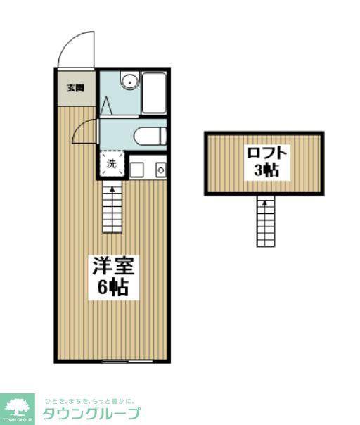 淵野辺ヒルズ(ワンルーム/1階)の間取り写真