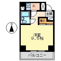 ラフィネ新栄(ワンルーム/9階)の間取り写真