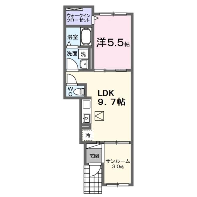 ディオネ(1LDK/1階)の間取り写真