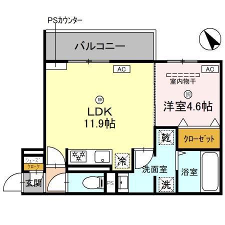 CLASIST KUROTSUCHI(1LDK/3階)の間取り写真