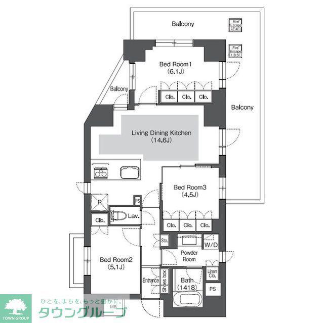 コンフォリア成増グリーンサイド(3LDK/3階)の間取り写真