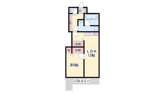 メゾンドレガート(1LDK/1階)の間取り写真