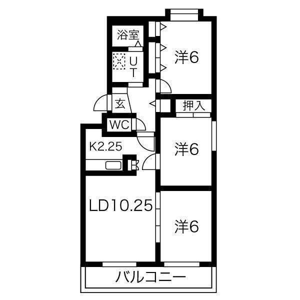 ベルサジュノン(3LDK/2階)の間取り写真