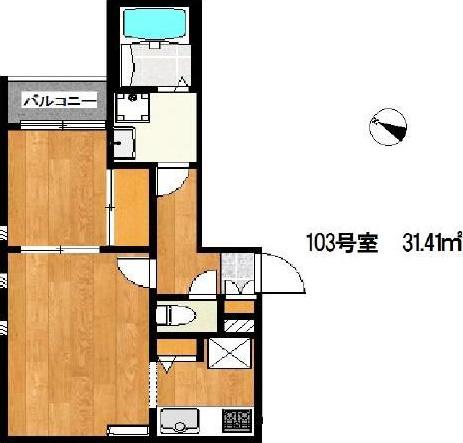 CALM DWELL(1LDK/1階)の間取り写真