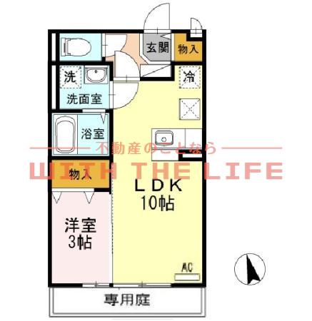フローラタウン(1LDK/1階)の間取り写真