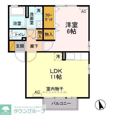 マーシュII(1LDK/2階)の間取り写真