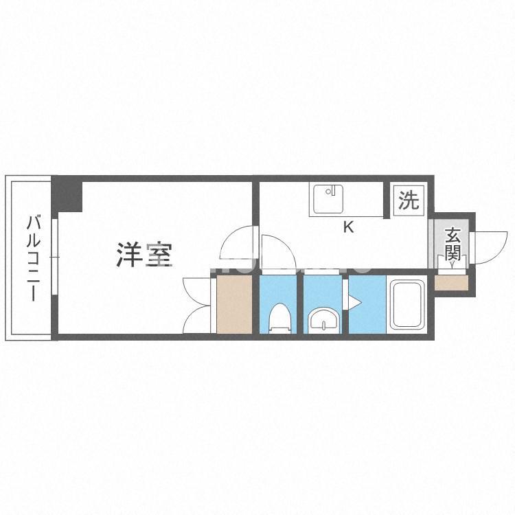 ゆーとぴあ(1K/5階)の間取り写真
