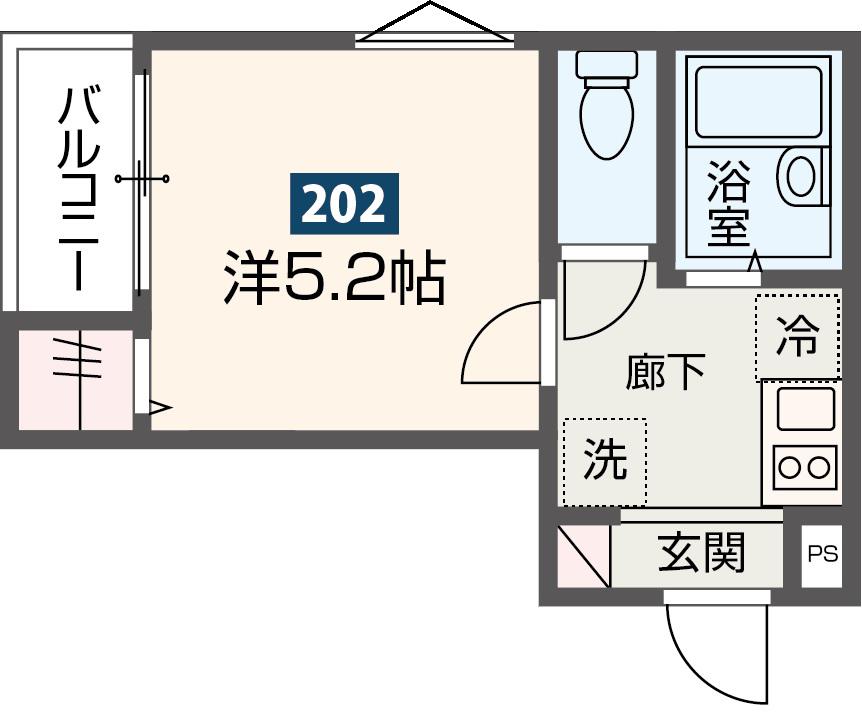 セレーノ南千住(1K/2階)の間取り写真