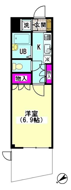 羽田ツインコート(1K/1階)の間取り写真