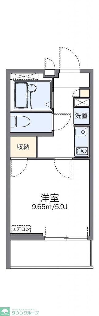 レオネクストレストエリア(1K/3階)の間取り写真