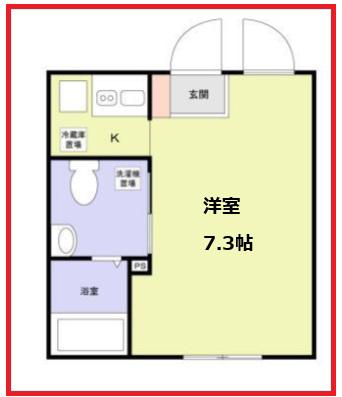 グリシオンカメイド(ワンルーム/2階)の間取り写真