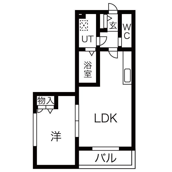 グリーンハピー柏木(1LDK/3階)の間取り写真
