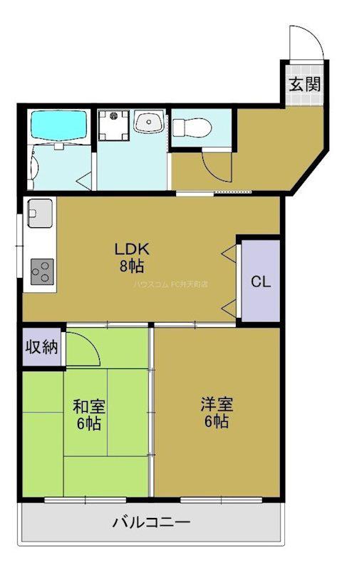 BELLE・DEMEURE(2LDK/6階)の間取り写真
