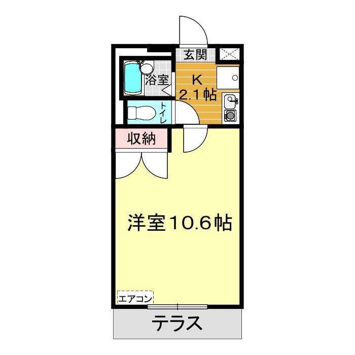 パレス梶栗(1K/1階)の間取り写真