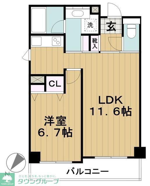 クリオ上野毛ラ・モード(1LDK/4階)の間取り写真