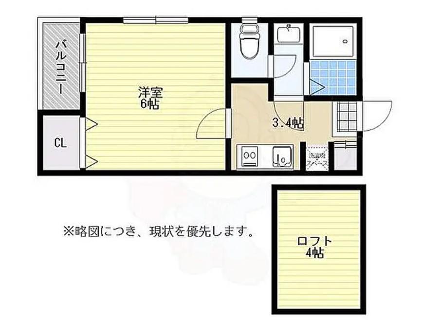 オーベクス平尾(1K/2階)の間取り写真