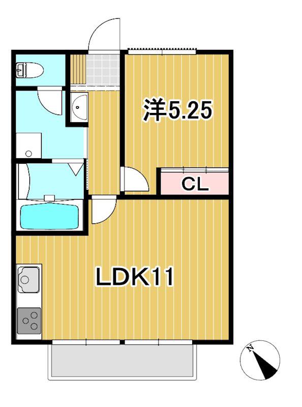 CASA WIN II(1LDK/2階)の間取り写真