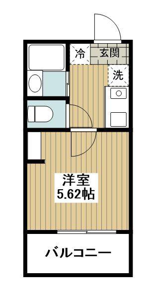 フルセイル橋本15(1K/1階)の間取り写真