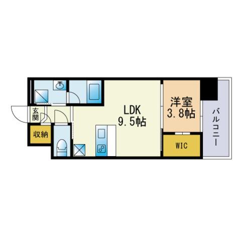 ALFACIO DE CLAVE(1LDK/8階)の間取り写真