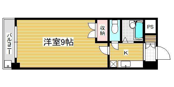 RISO初音(1K/8階)の間取り写真