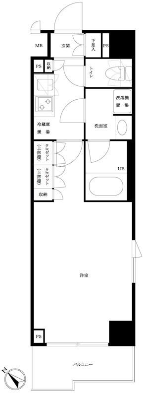 ルーブル川崎貝塚参番館(1K/2階)の間取り写真