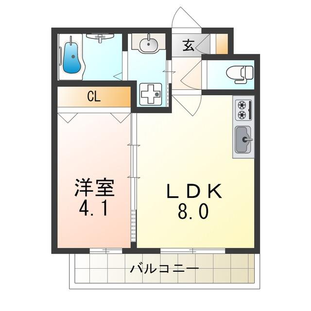H-MAISON布施(1LDK/2階)の間取り写真