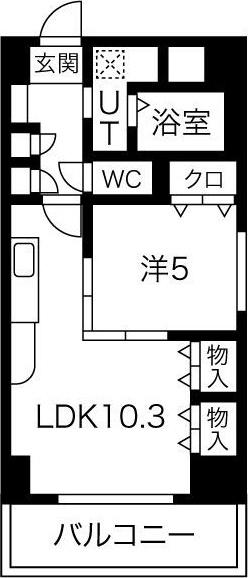 プレステージ新栄(1LDK/8階)の間取り写真