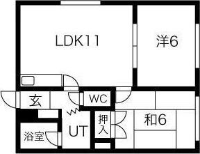 メモリアルハイツI(2LDK/3階)の間取り写真