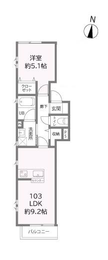 コンフォルディア(1LDK/1階)の間取り写真