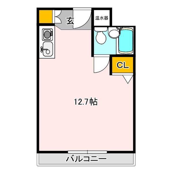 ベルシャンブル(ワンルーム/3階)の間取り写真