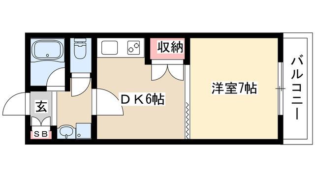 カーサビアンカ大村(1DK/2階)の間取り写真