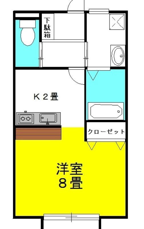 シャングリラ(ワンルーム/1階)の間取り写真