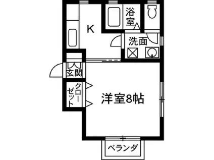 ハイツチェリオ(1K/2階)の間取り写真