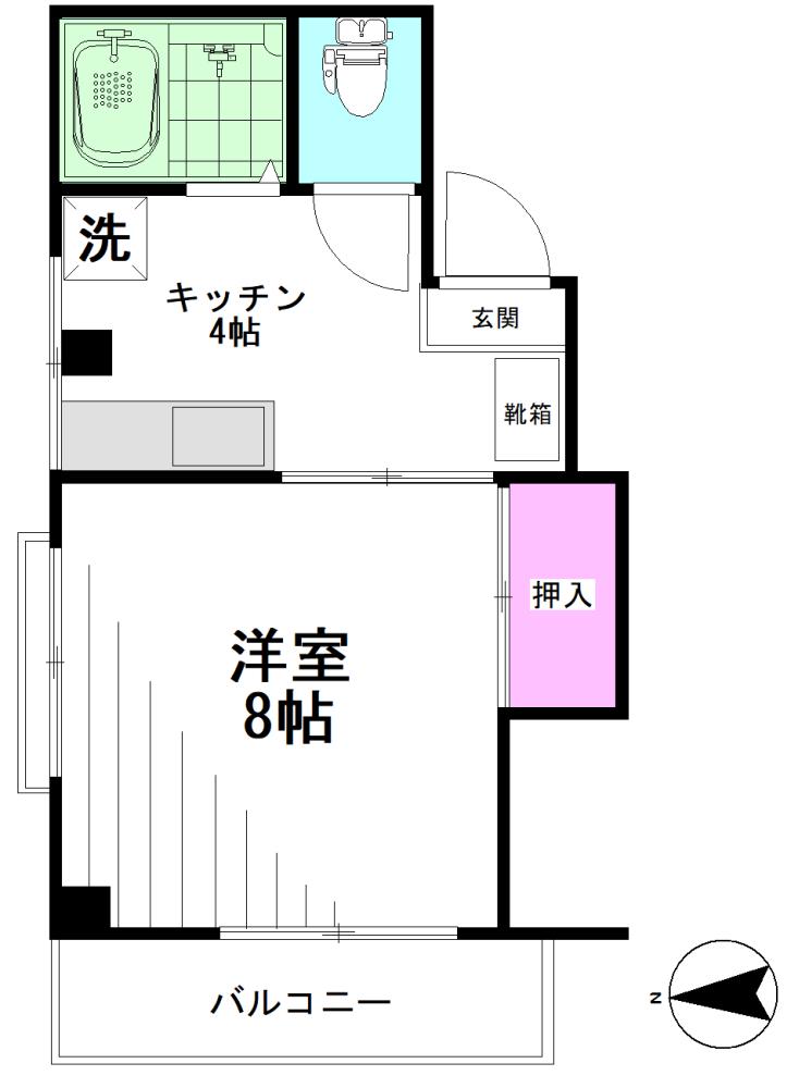 プレステージMIYA(1K/3階)の間取り写真