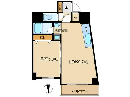D-REST NAKANOSIMA(1LDK/3階)の間取り写真