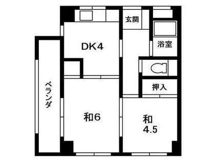 アルカディア・サガワ(2DK/2階)の間取り写真