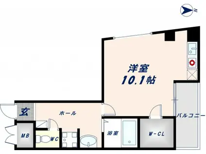 エムプラザ布施弐番館(1K/8階)の間取り写真