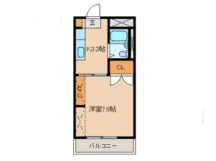 第一コーポグリーン(1K/4階)の間取り写真