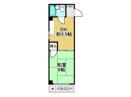 プレアール三軒家東(1DK/4階)の間取り写真