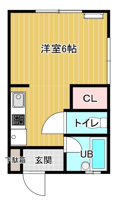 サンハイツ(1K/1階)の間取り写真