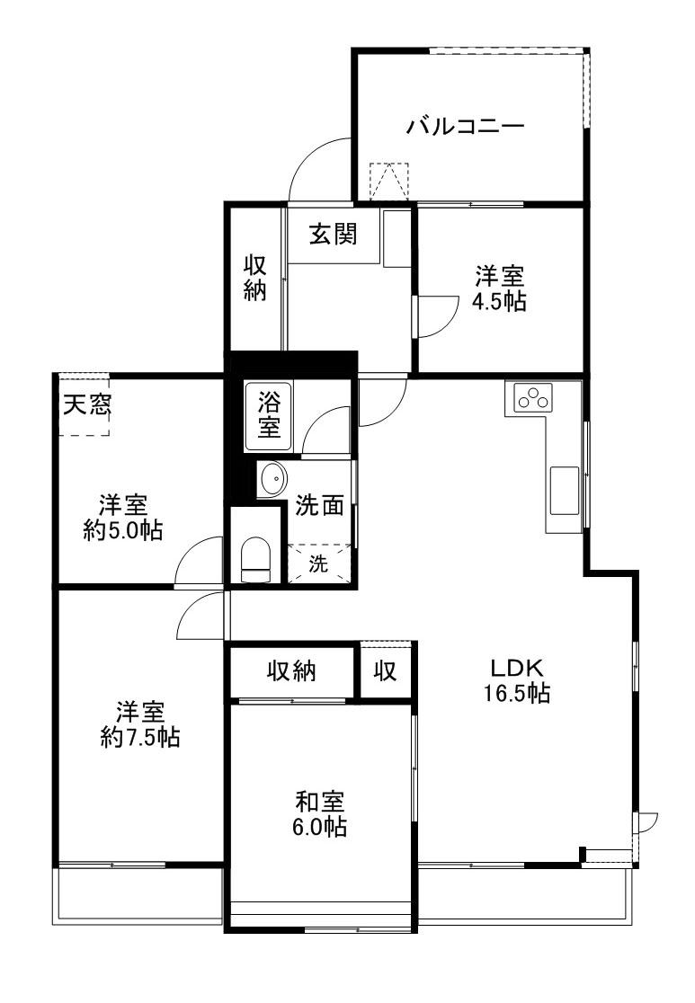 リバーサイド石澄(4LDK/3階)の間取り写真