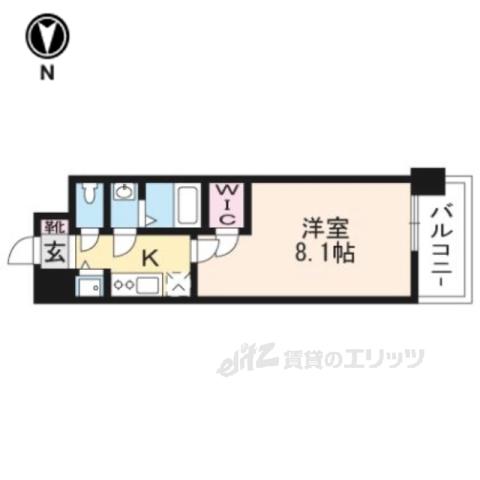 エスリード京都梅小路(1K/2階)の間取り写真