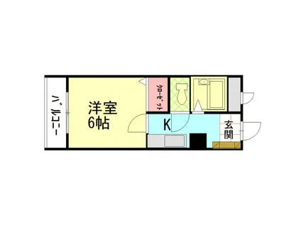 ホーユウコンフォルトレディース金沢寺町(1K/6階)の間取り写真